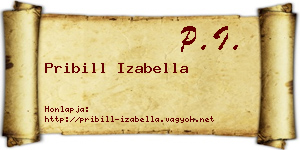 Pribill Izabella névjegykártya